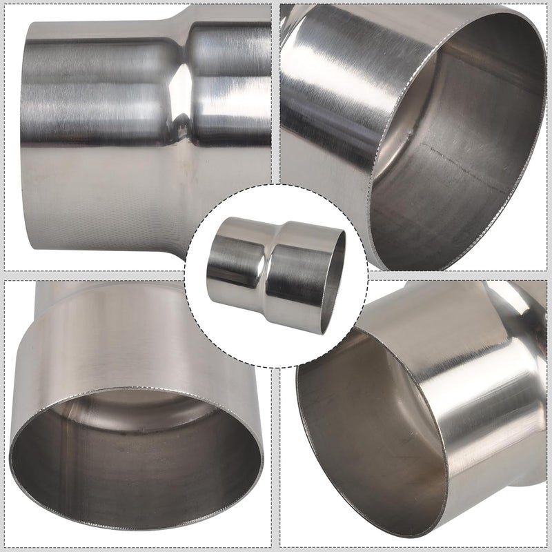 SSN Exhaust Pipe Reducer Component Adapter 3 Inch ID to 3.5 Inch ID Polished 304 Stainless Steel Universal ID 3" to ID 3.5" Exhaust Pipe Reducer Adapter 4 Inch Length-Pair 2 Pcs - Image 2